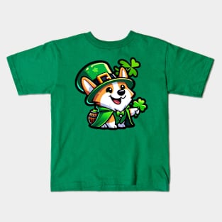 st patrick corgi Kids T-Shirt